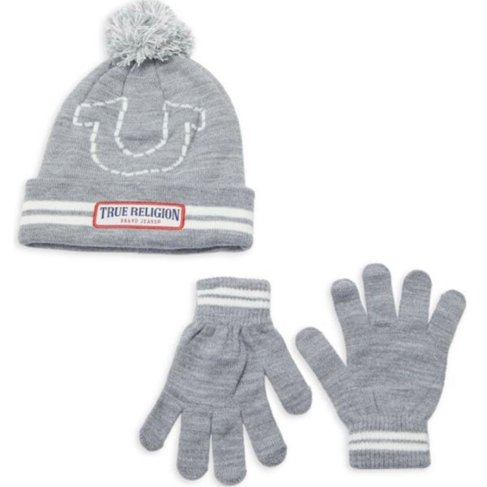True religion kids hats and mittens set
